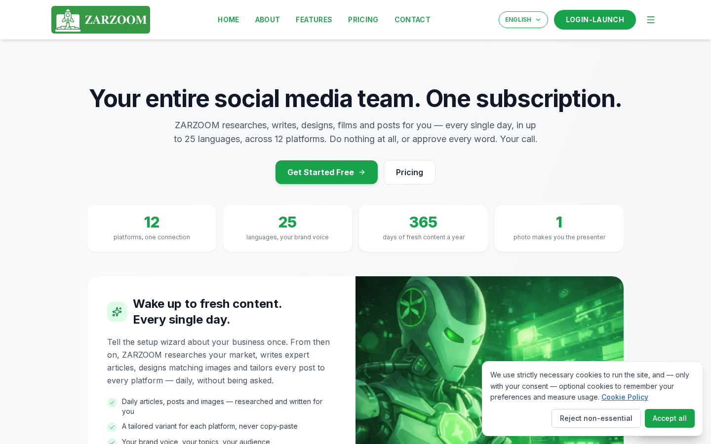 Get zarzoom content onto your own website: features